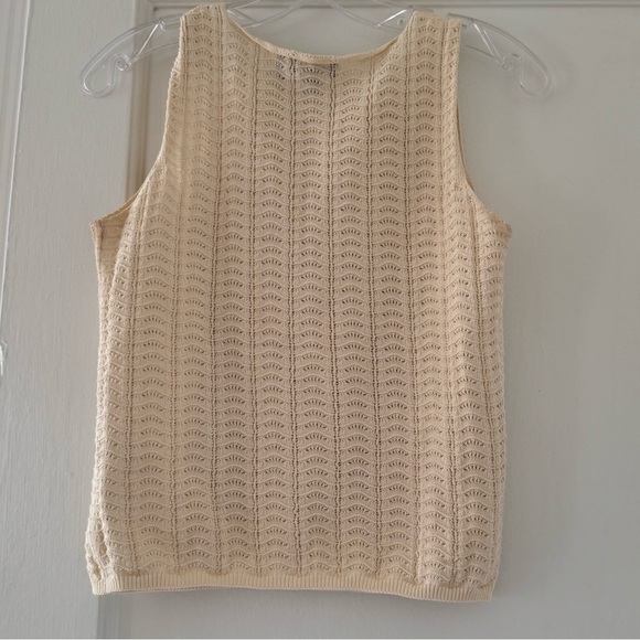Theory Crochet Top Minimalist Quiet Luxury Coastal Cottagecore - Picture 5 of 12